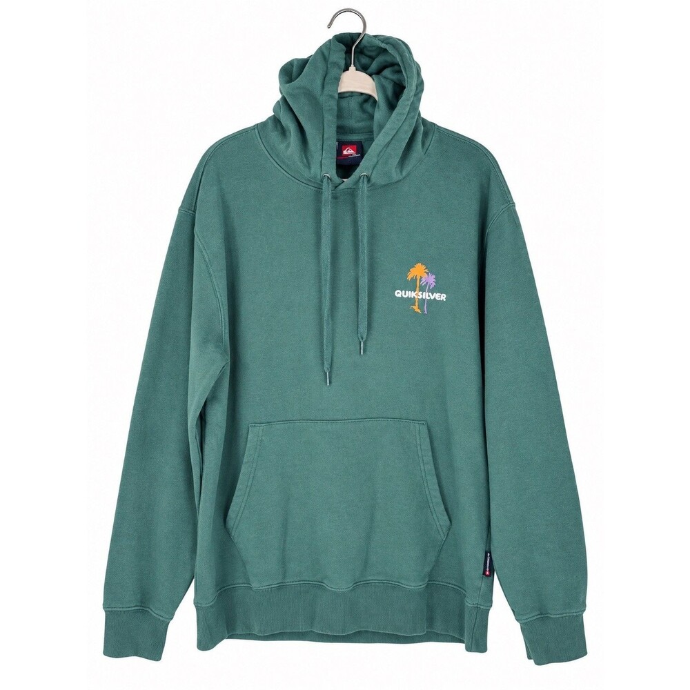 Quiksilver Boardriders Palm Hoodie Men XL Sea Spray Green Surf Skate Sweatshirt
